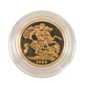 ELIZABETH II GOLD SOVEREIGN, 1999, proof, capsule, 7.9g Provenance: private collection Cardiff