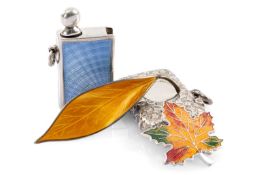 SILVER COLLECTABLES comprising silver engraved vesta case, silver and blue enamel pencil fob,