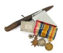 MILITARIA INTEREST comprising WWI medal trio comprising 1914-15 Star, British War medal and