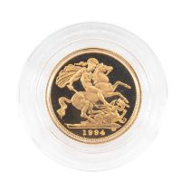 ELIZABETH II GOLD HALF SOVEREIGN, 1994, proof, capsule, 3.9g Provenance: private collection Cardiff