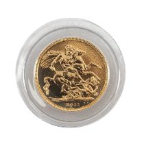 ELIZABETH II GOLD SOVEREIGN, 2011, uncirculated, capsule, 7.9g Provenance: private collection