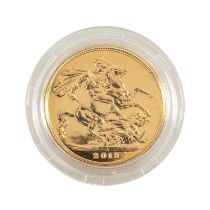 ELIZABETH II GOLD SOVEREIGN, 2013, uncirculated, capsule, 7.9g Provenance: private collection