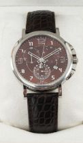 MONTBLANC 'SUMMIT' CHRONOGRAPH WRISTWATCH, 7060, stainless steel, the metallic brown dial with