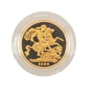 ELIZABETH II GOLD SOVEREIGN, 1996, proof, capsule, 7.9g Provenance: private collection Cardiff