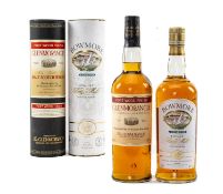 RARE MALT WHISKY: BOWMORE LEGEND TUBED, pre-2007, 70cl, together with GLENMORANGIE PORT WOOD FINISH,