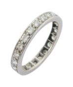 WHITE METAL DIAMOND ETERNITY RING, ring size P, 3.7gms  Provenance: private collection