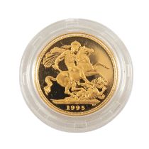 ELIZABETH II GOLD SOVEREIGN, 1995, proof, capsule, 7.9g Provenance: private collection Cardiff