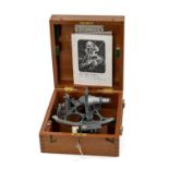 CASED S. SMITH & SONS 'KELVIN HUGHES' SEXTANT, No. 69102, 6in. radius, grey metal, with inspection