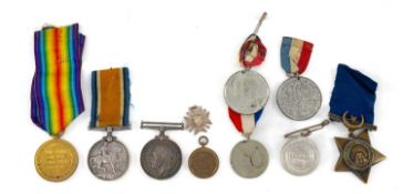 MILITARY INTEREST comprising two George V 1914-18 British War medals awarded to 778 Pte J. H.