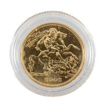 ELIZABETH II GOLD SOVEREIGN, 2008, uncirculated, capsule, 7.9g Provenance: private collection
