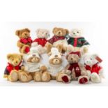 GROUP OF HARRODS CHRISTMAS TEDDY BEARS, dates including, 2018, 1999, 2017, 2013, 2015, 2003, 1997,