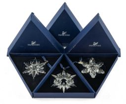 THREE SWAROVSKI CHRISTMAS ORNAMENTS, boxed, 2006, 2007, 2008 (3) Provenance: private collection