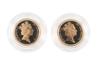 TWO ELIZABETH II GOLD HALF SOVEREIGNS, 1996 and 1997, proof, capsules, each 3.9g (2) Provenance: