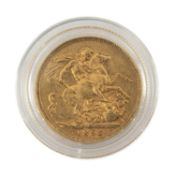 VICTORIAN GOLD OLD HEAD SOVEREIGN, 1895, capsule, 7.9g Provenance: private collection Cardiff