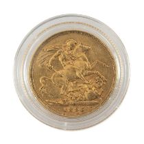 VICTORIAN GOLD OLD HEAD SOVEREIGN, 1895, capsule, 7.9g Provenance: private collection Cardiff