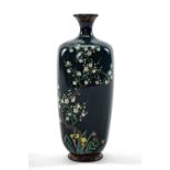 JAPANESE CLOISONNE VASE, Meiji Period, by Ota Kichisaburo, Nagoya, of tapering square section,