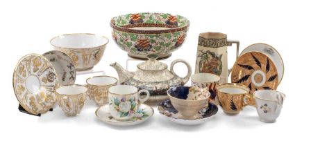 ASSORTED 19TH & EARLY 20TH CENTURY CERAMICS, including Barr Flight and Barr Worcester teacup and