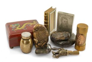 ASSORTED COLLECTIBLE METALWARE, including nickel Robert Burns/Loyal Order of Ancient Sheperds A.U.