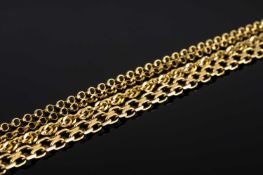 GOLD JEWELLERY comprising 9ct gold bracelet and two 9ct gold fine chains, 5.2gms gross, in box