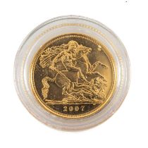 ELIZABETH II GOLD SOVEREIGN, 2007, uncirculated, capsule, 7.9g Provenance: private collection