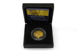 BRADFORD EXCHANGE 9CT GOLD 'VIVAT REGINA' DOUBLE CROWN COIN, proof limited edition of only 200, 4.