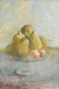 ‡ IVOR DAVIES oil on panel - still life of fruit, signed, 45.5 x 30cms Provenance: private