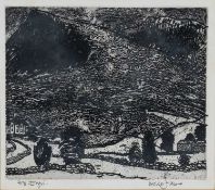 ‡ LESLIE JONES limited edition (2/3) etching - entitled 'Eryri', signed, 26 x 30cms Provenance: