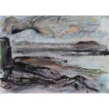 ‡ PETER PRENDERGAST mixed media - entitled verso, 'Porth Penrhyn', signed and dated 1998, 29 x 40xms