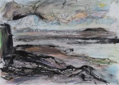 ‡ PETER PRENDERGAST mixed media - entitled verso, 'Porth Penrhyn', signed and dated 1998, 29 x 40xms