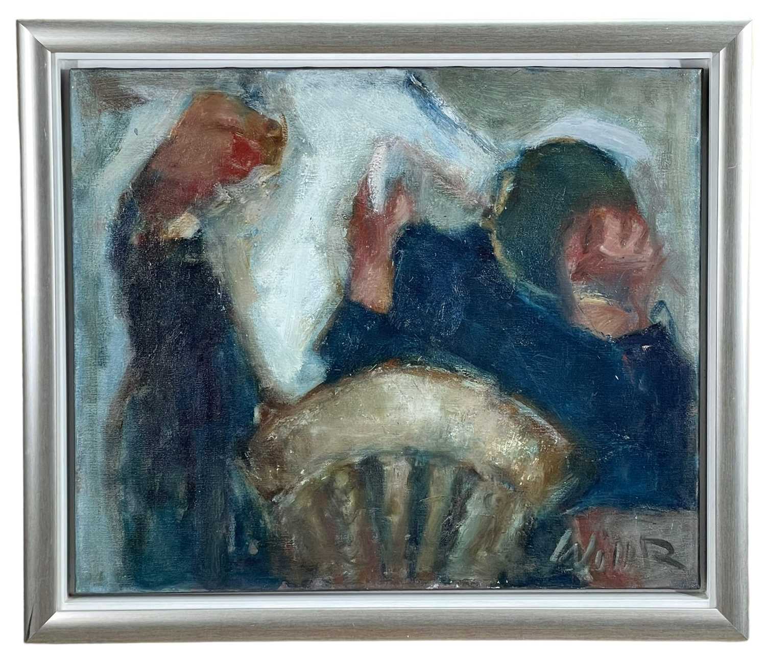 ‡ WILL ROBERTS oil on canvas - entitled verso, 'Readers' on Albany Gallery Label, signed and dated - Image 2 of 2