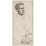 EDGAR HOLLOWAY limited edition (27/75) etching - portrait of poet Sir Stephen Harold Spender CBE (