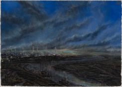 ‡ IWAN GWYN PARRY large exhibition quality watercolour - entitled verso on Martin Tinney Gallery