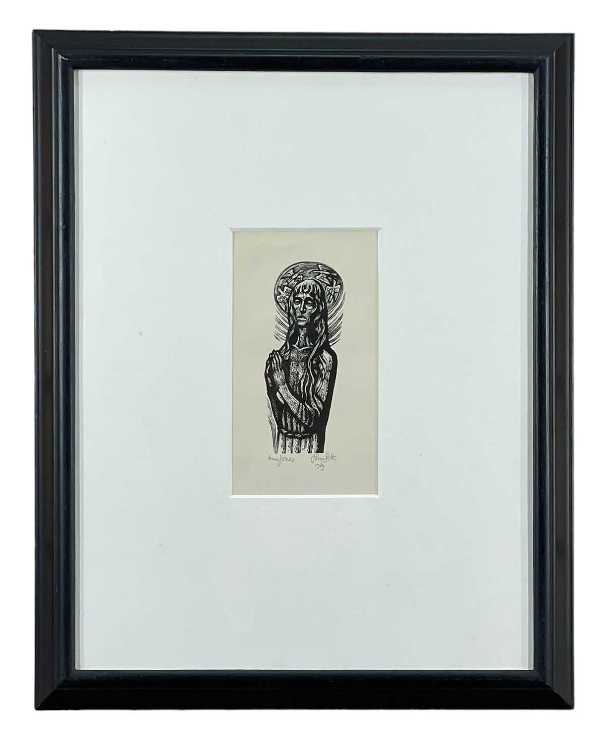 ‡ JOHN PETTS wood engraving - half portrait of Anne Jones, 1989, signed and with title below and - Image 2 of 2