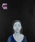 ‡ JACQUELINE ALKEMA oil on canvas - entitled verso, 'Molly', signed verso on Ffin Y Parc Gallery