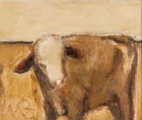 ‡ WILL ROBERTS oil on canvas - entitled verso, 'Inquisitive Calf', signed and dated verso 1978, 24 x