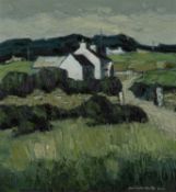 ‡ WILF ROBERTS oil on board - entitled verso, 'Ty'n-y-Ardd', signed and dated 2010, 29 x 27cms