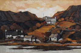 ‡ WILF ROBERTS oil on canvas - entitled verso 'Glan y Gors', signed and dated 2005, 50 x 76cms