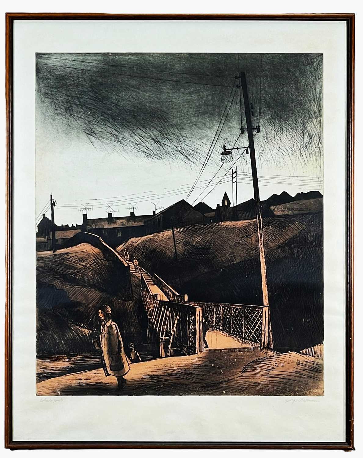 ‡ GEORGE CHAPMAN artists proof etching - Y Bont / The Bridge, signed fully in pencil, 71 x 60cms - Image 2 of 2