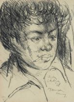 ‡ MERVYN LEVY graphite on paper - portrait of Dylan Thomas by his life long friend Mervyn Levy,