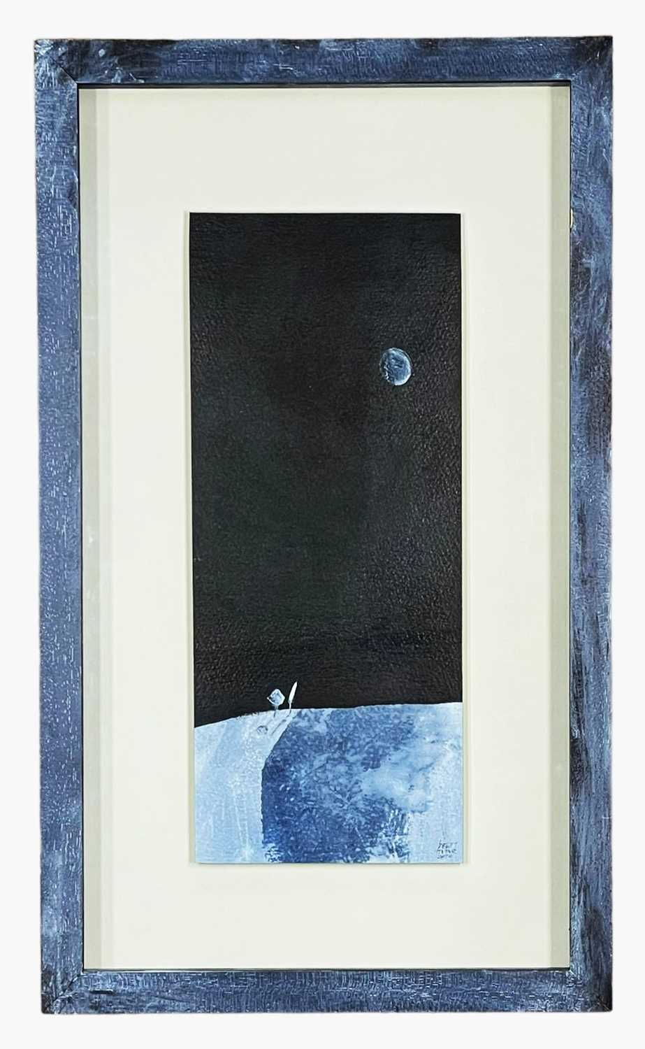 ‡ DEWI TUDUR mixed media on card - nocturnal landscape under moon , signed and dated 2010, 33 x - Image 2 of 2