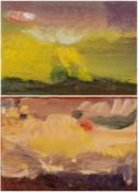 ‡ MAURICE COCKRILL oil on canvas, a pair - entitled verso, 'Study Wheat 4' & 'Study Wheat 6' on