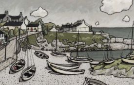 ALAN WILLIAMS acrylic - entitled verso, 'Moelfre', signed, 34 x 53cms Provenance: private collection