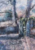 ‡ KEITH BOWEN pastel - entitled verso, 'Corlan Wernlas Deg', signed and dated 2012 verso, 68 x 49cms