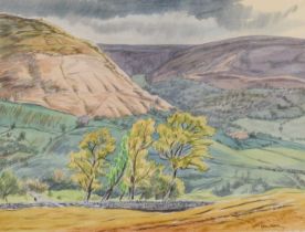 ‡ EDGAR HOLLOWAY watercolour - entitled verso 'Capel-y-Ffin from Box Bush', signed, dated verso