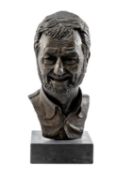 ‡ JOHN MEIRION MORRIS bronze bust with Welsh slate base, limited edition (2/2) - portrait bust of