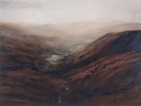 ‡ ROB PIERCY watercolour - entitled verso, 'Cwm Pennant', signed and dated '94, 52 x 74cms