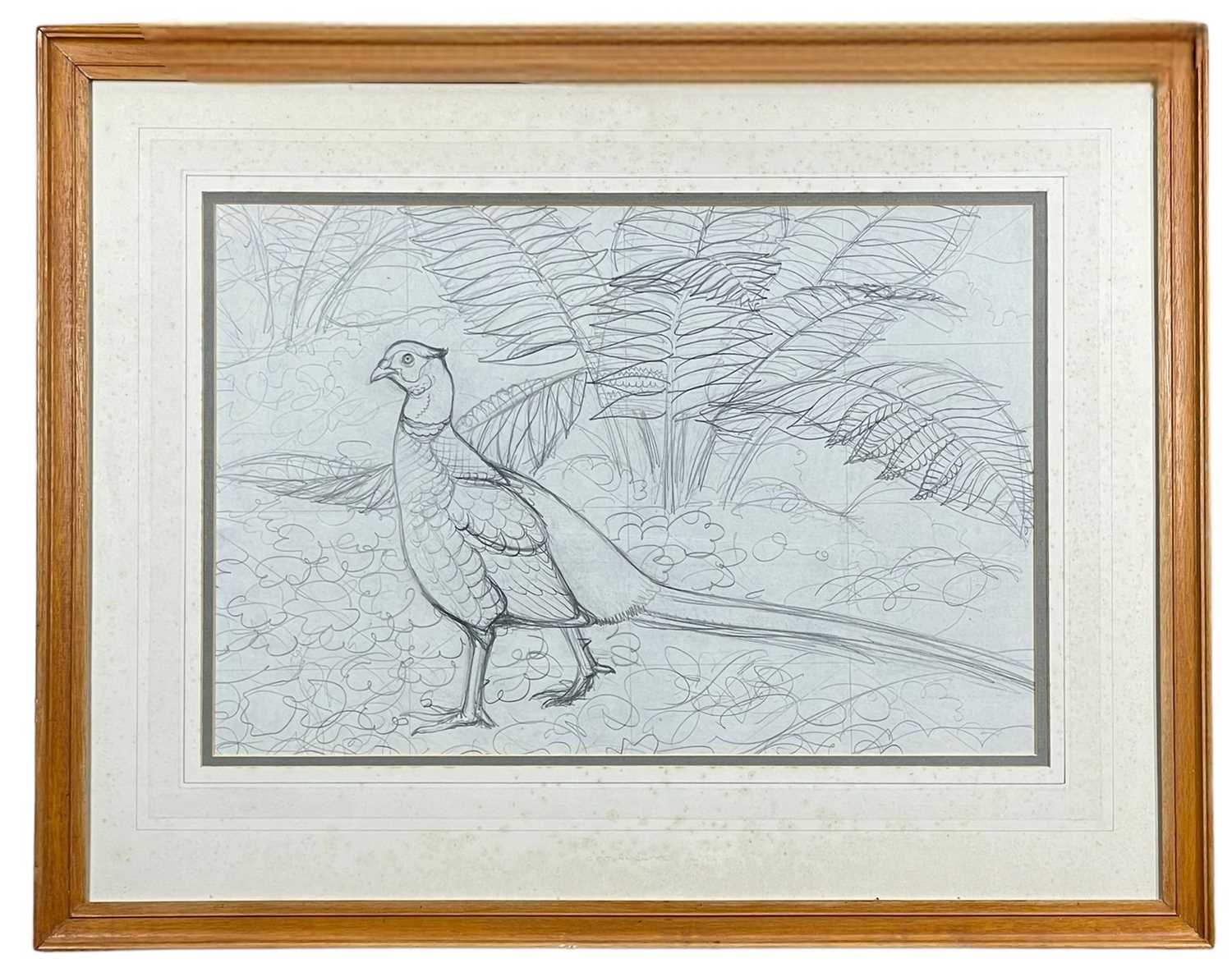 ‡ CHARLES FREDERICK TUNNICLIFFE OBE RA pencil - preliminary pencil sketch of a standing pheasant - Image 2 of 2