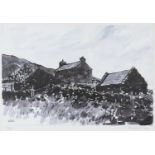 ‡ SIR KYFFIN WILLIAMS RA limited edition (15/50) print - a farmstead in Hendre Waelod, fully