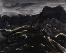 ‡ SIR KYFFIN WILLIAMS RA watercolour - Eryri (Snowdonia) ridge at night, 39 x 48cms Provenance: