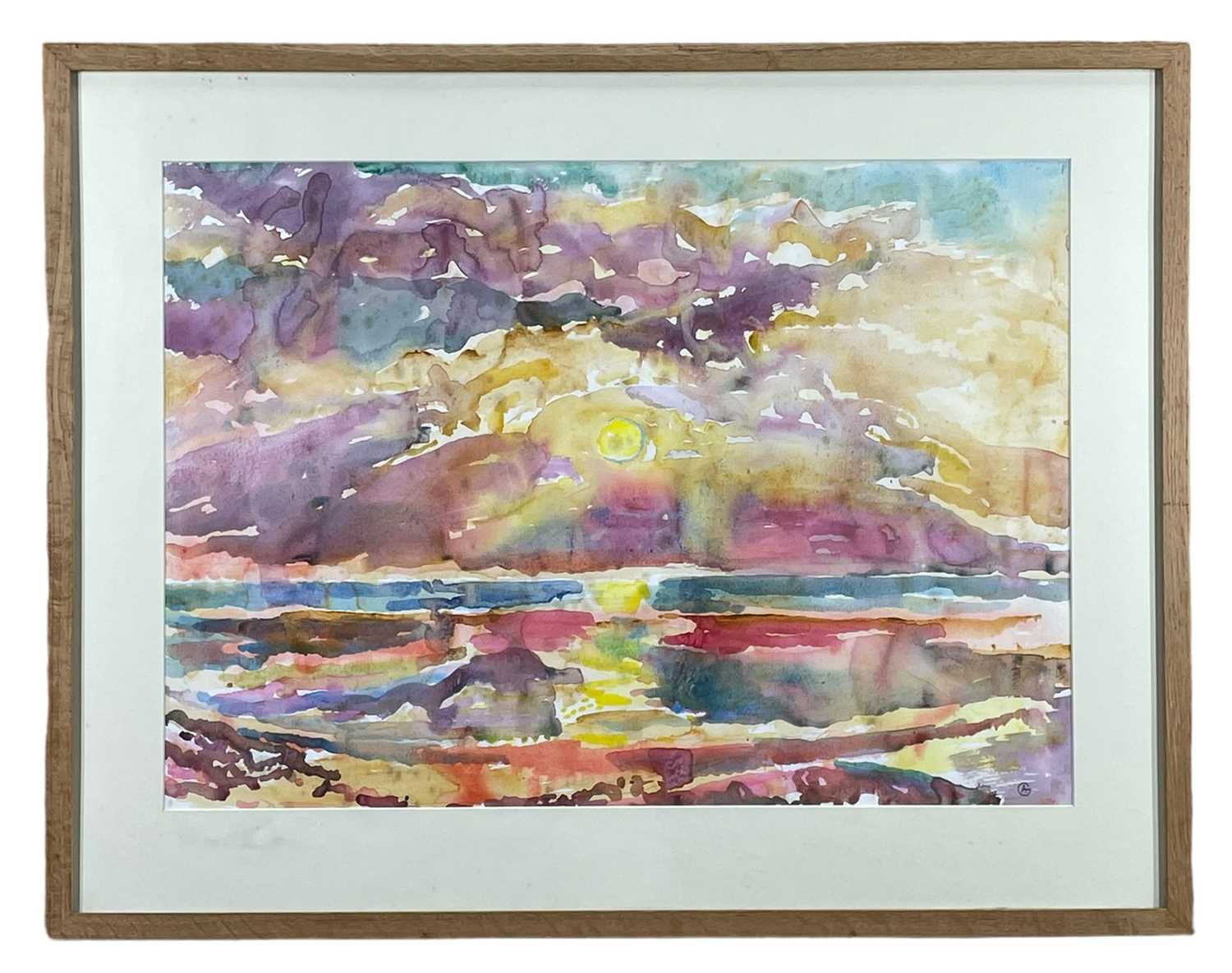 ‡ ARTHUR GIARDELLI watercolour - sunset over the ocean, signed with monogram, 48 x 67cms Provenance: - Image 2 of 2